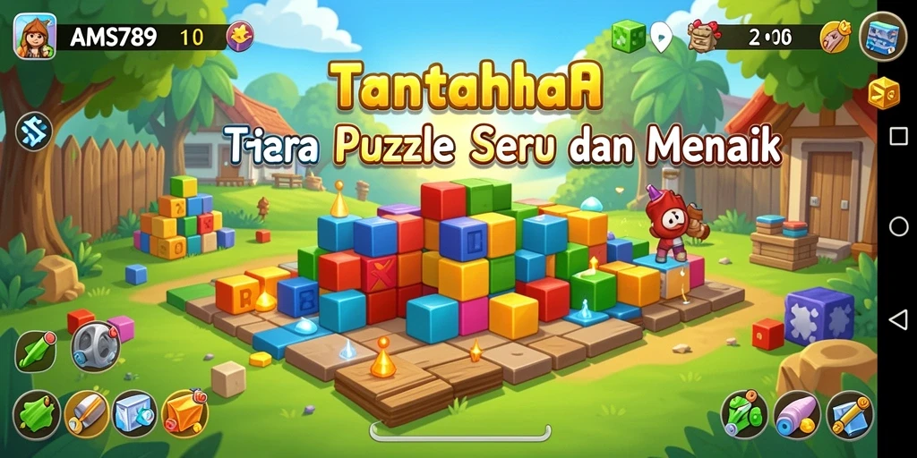 Screenshot utama AMS789 menampilkan gameplay Puzzle yang seru dan menarik.