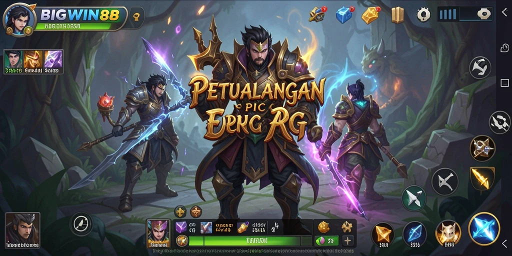 Menampilkan aksi seru dalam gameplay ARPG BIGWIN88.