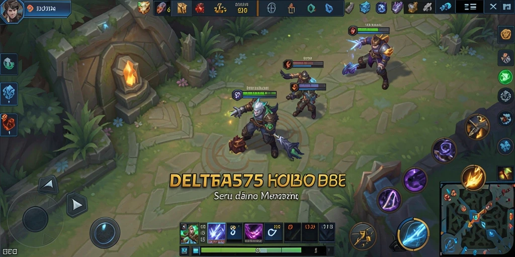 Tampilan gameplay seru dari DELTA575 dalam pertempuran tim MOBA.