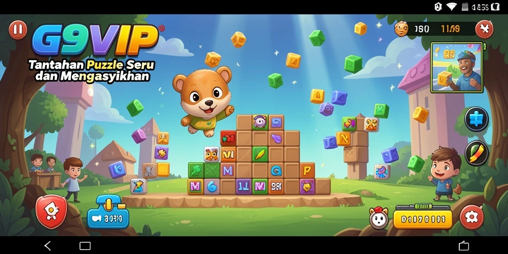 Tampilan gameplay menantang dalam G9VIP dengan teka-teki seru.