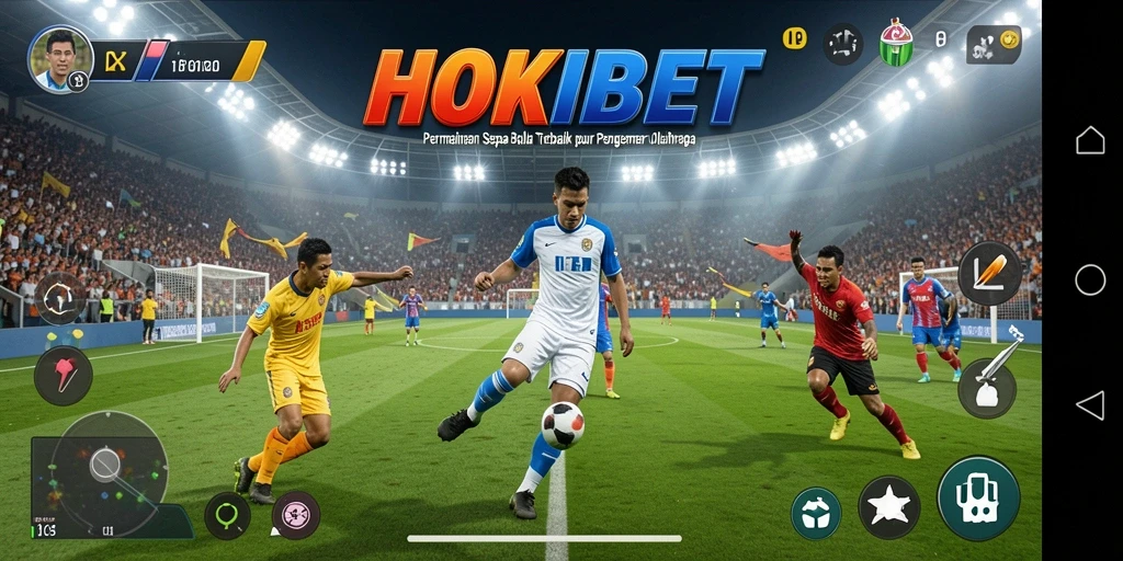 Tampilan gameplay HOKIBET yang epik dalam aksi sepak bola.