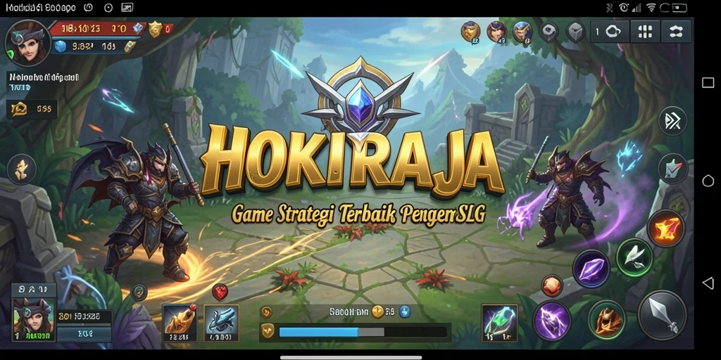 Tangkapan layar HOKIRAJA menunjukkan pertempuran strategi seru di dalam game.