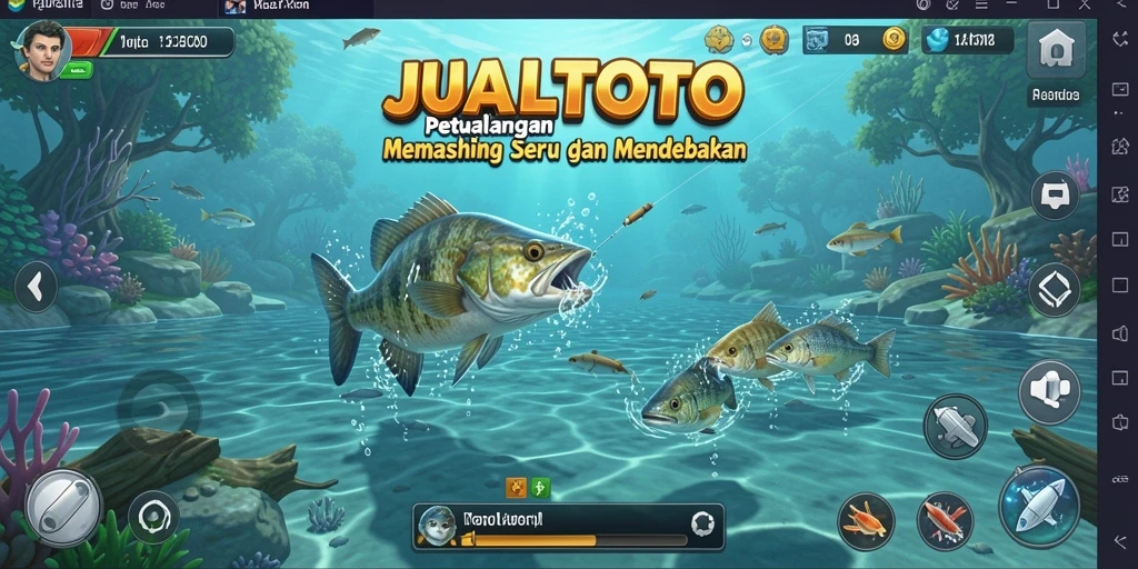 Screenshot JUALTOTO menampilkan gameplay memancing yang seru dan mengasyikkan.