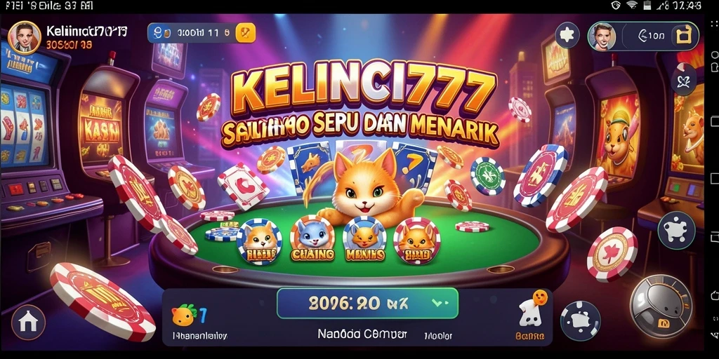Tampilan gameplay KELINCI777 dengan suasana kasino yang penuh warna.