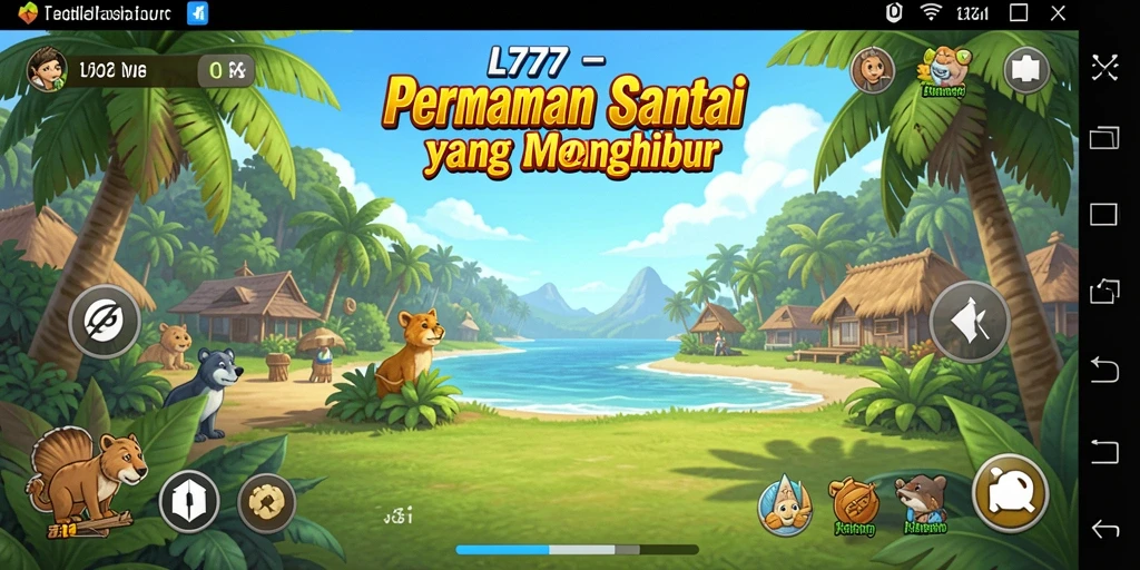 Screenshot gameplay L777 yang menarik dengan warna-warni ceria.