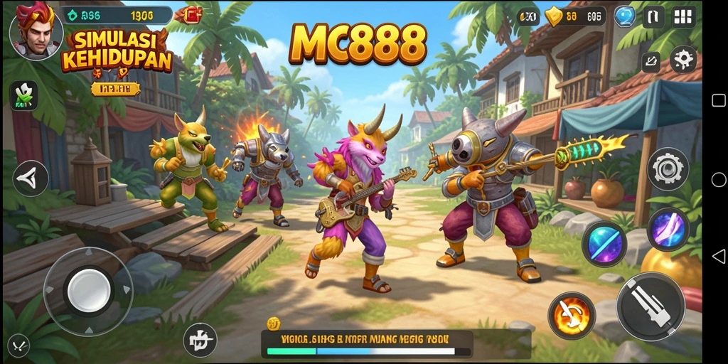 Screenshot gameplay MC888 yang menunjukkan aktivitas simulasi menarik.