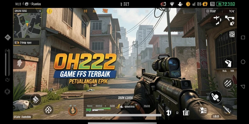 Tampilan seru gameplay OH222 dengan aksi tembak-menembak yang menarik.