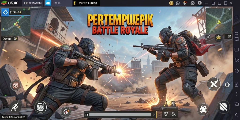 Tampilan gameplay seru di medan pertempuran Battle Royale.