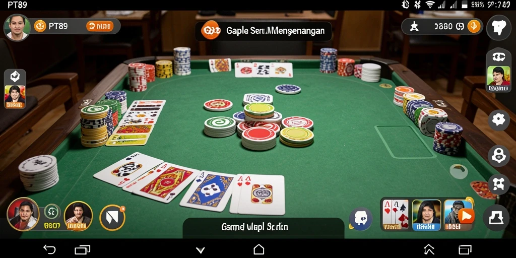 Screenshot menampilkan gameplay seru Gaple di PT89.