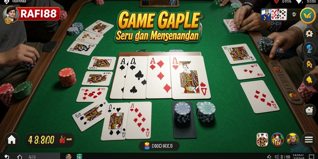 Screenshot gameplay RAFI88 menampilkan keseruan permainan Gaple.