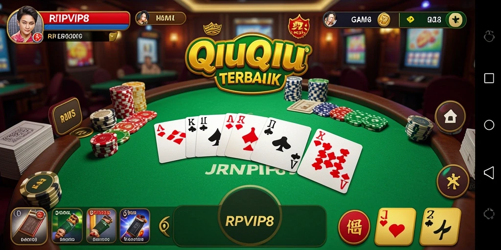 Tampilan menarik dari gameplay QiuQiu di RPVIP8.