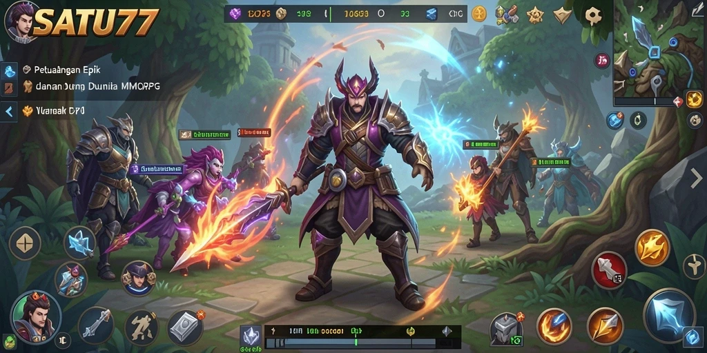 Tampilan gameplay memukau dari SATU77 dalam dunia MMORPG.