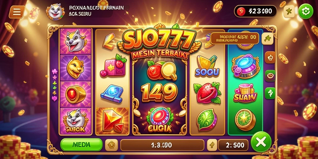 Tampilan utama SJO777 menunjukkan gameplay mesin slot yang seru.