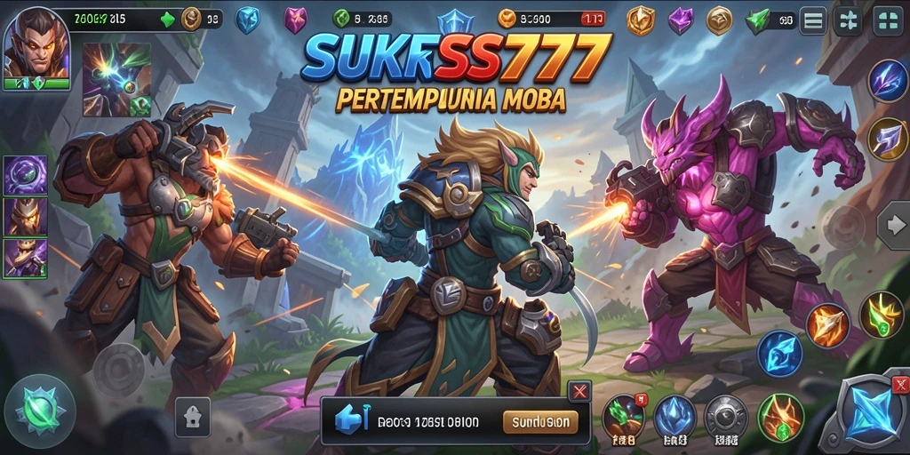 Tampilan seru dan menarik dari gameplay MOBA di SUKSES777.