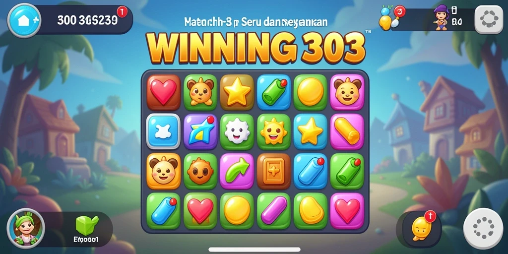 Gameplay seru Match-3 dengan grafis menawan.